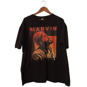 Marvin Gaye R&B Music Singer T-Shirt Unisex Cotton Tee Classic Black SZ 2XL